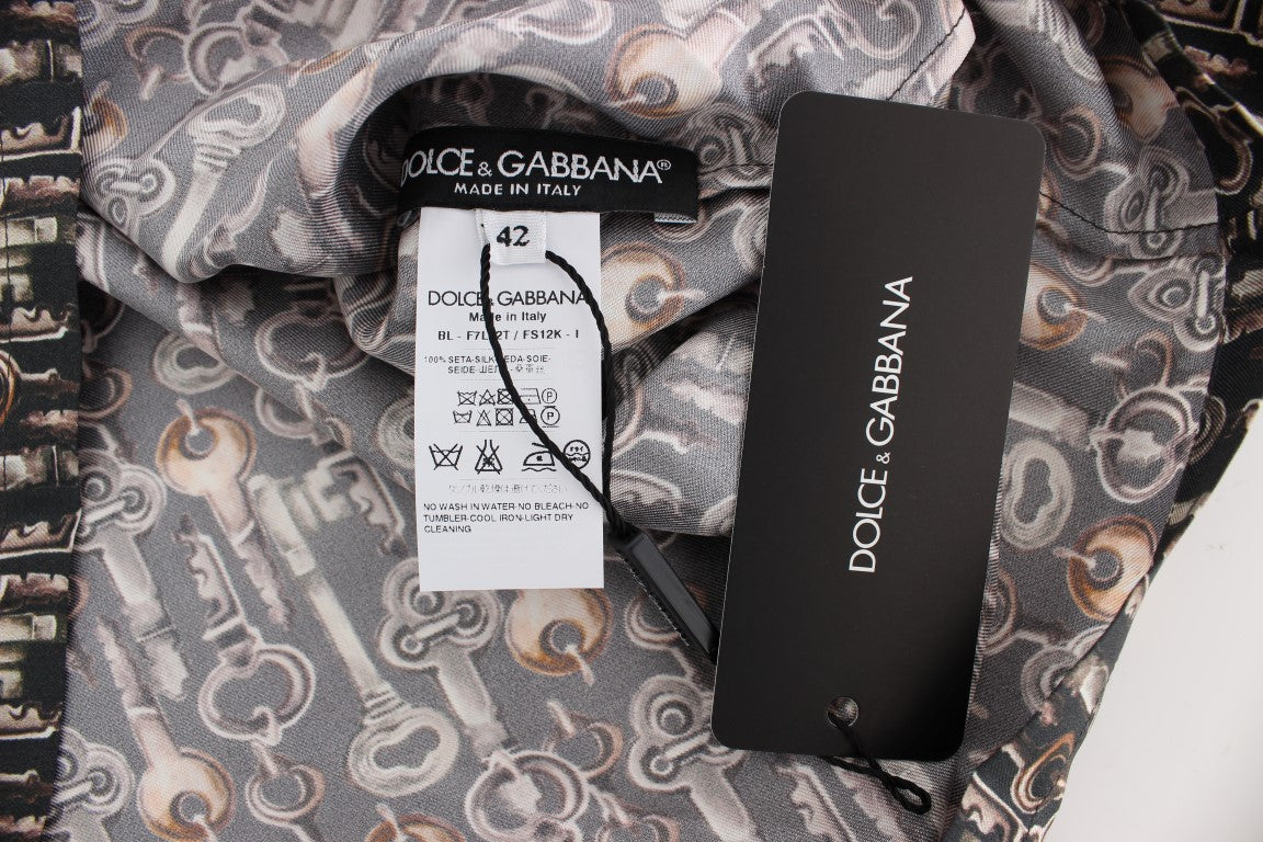 Dolce &amp; Gabbana – Seidenbluse „Enchanted Sicily“ mit mittelalterlichem Schlüssel-Print