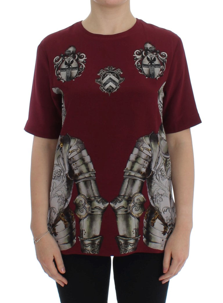 Dolce &amp; Gabbana Enchanted Sicily Seidenbluse mit Ritter-Print