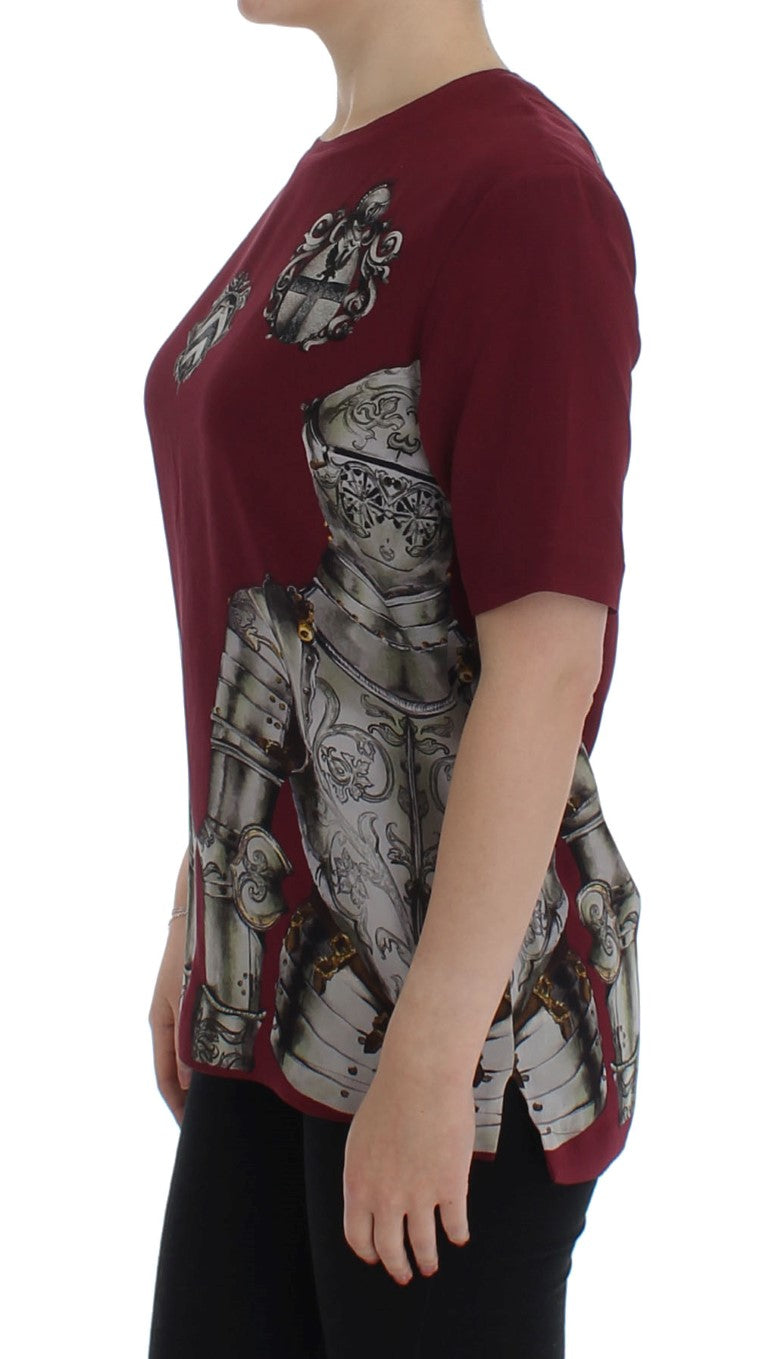 Dolce &amp; Gabbana Enchanted Sicily Seidenbluse mit Ritter-Print
