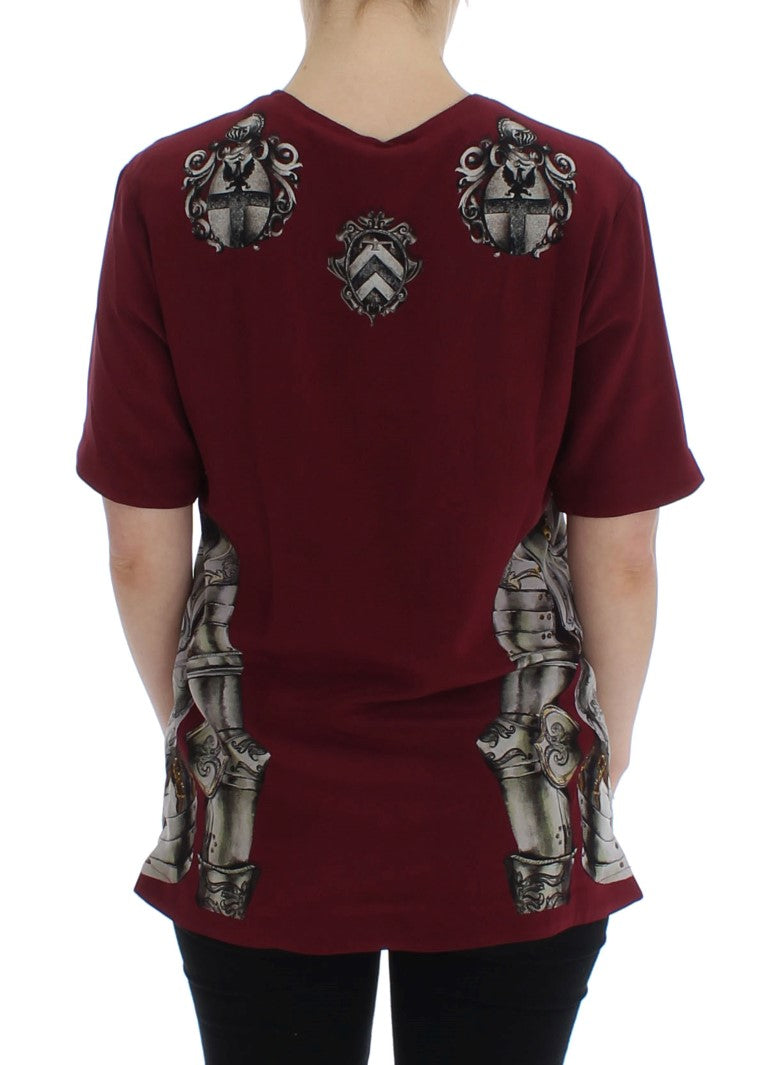 Dolce &amp; Gabbana Enchanted Sicily Seidenbluse mit Ritter-Print