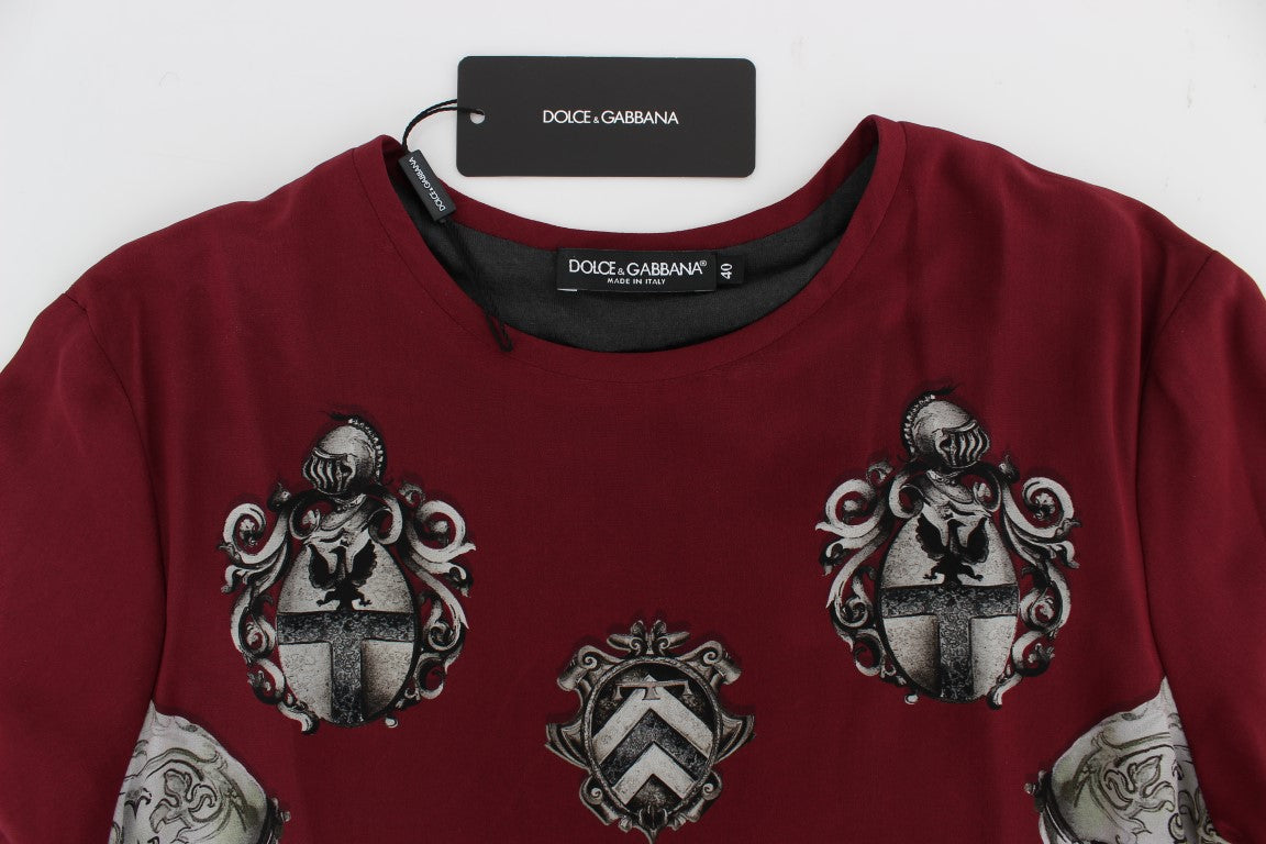 Dolce &amp; Gabbana Enchanted Sicily Seidenbluse mit Ritter-Print