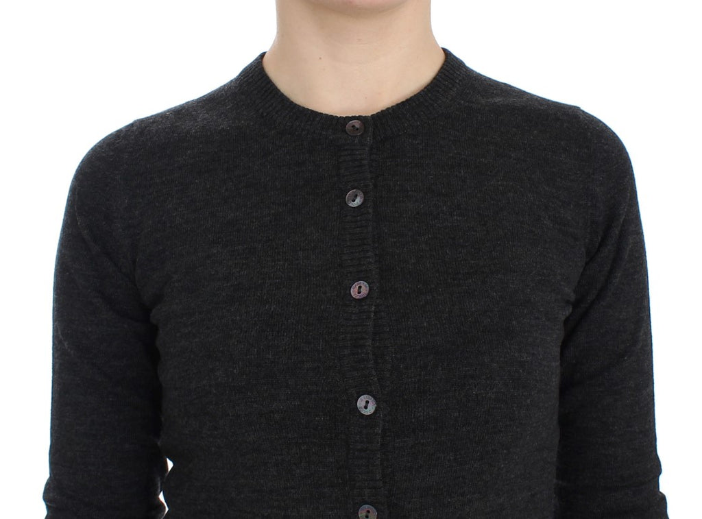 Dolce &amp; Gabbana Eleganter grauer Woll-Cardigan