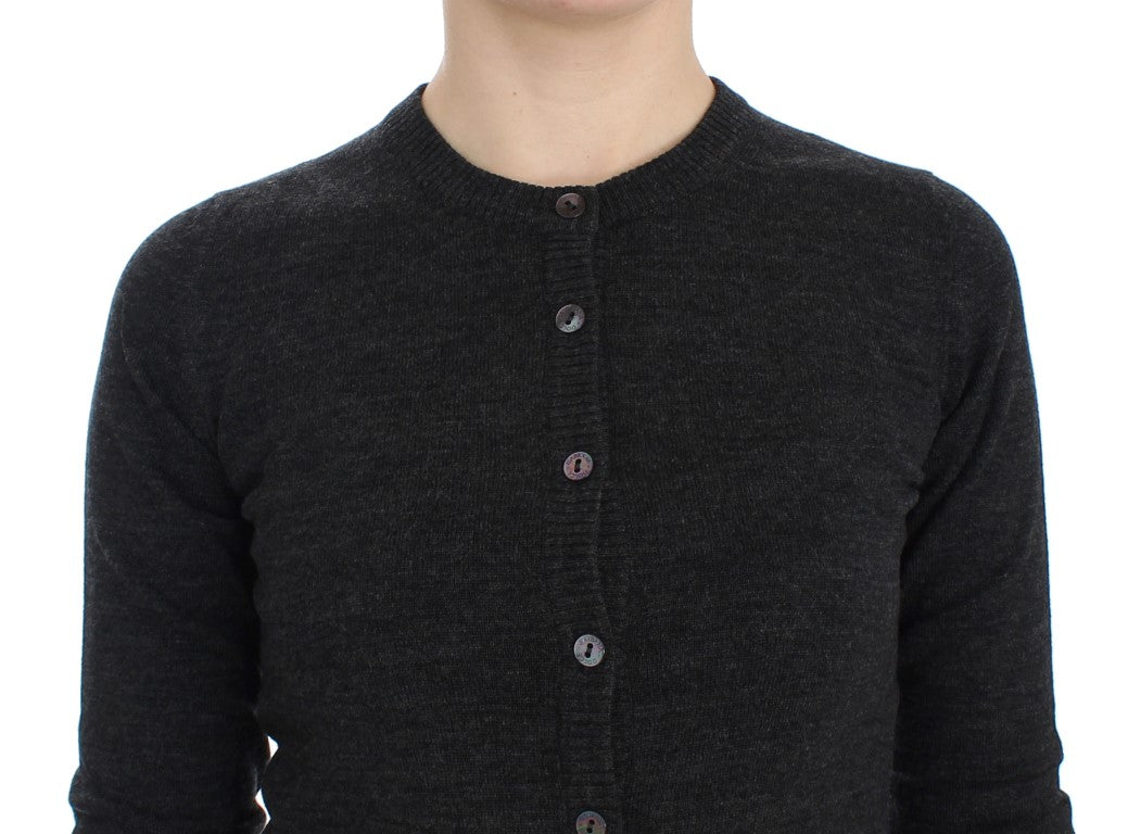 Dolce &amp; Gabbana Eleganter grauer Woll-Cardigan