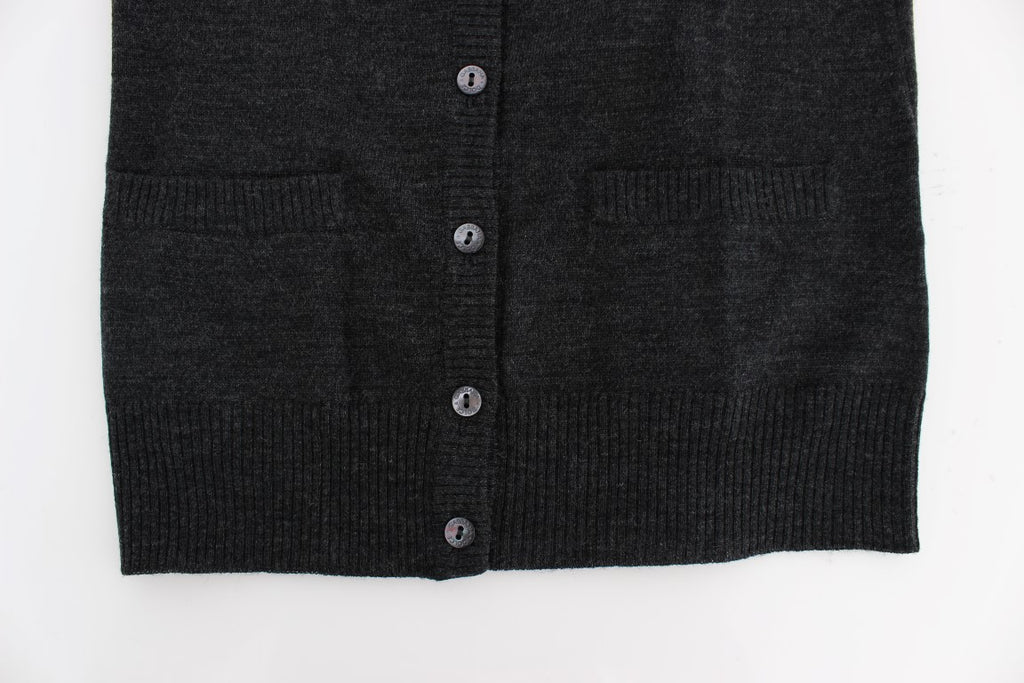 Dolce &amp; Gabbana Eleganter grauer Woll-Cardigan