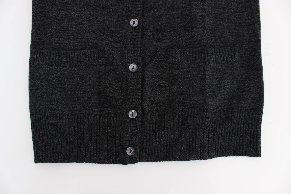 Dolce &amp; Gabbana Eleganter grauer Woll-Cardigan