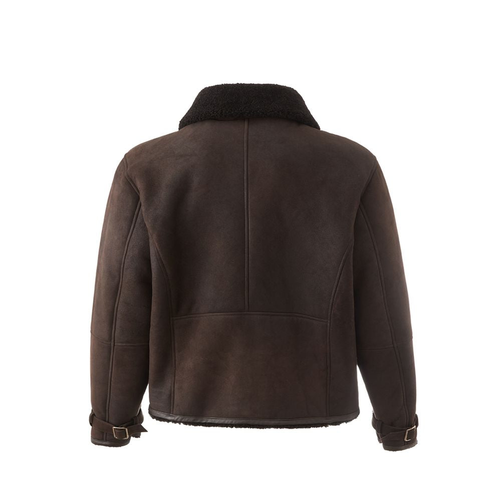 Lardini Elegante braune Montone-Lederjacke