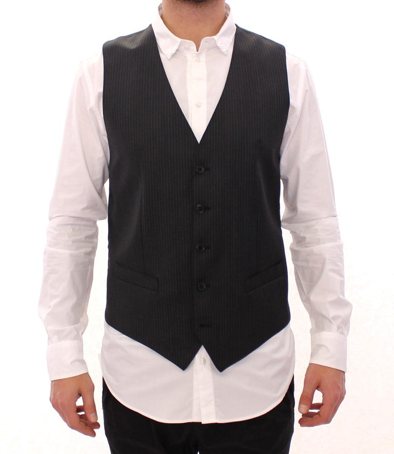Dolce &amp; Gabbana Elegante grau gestreifte Weste
