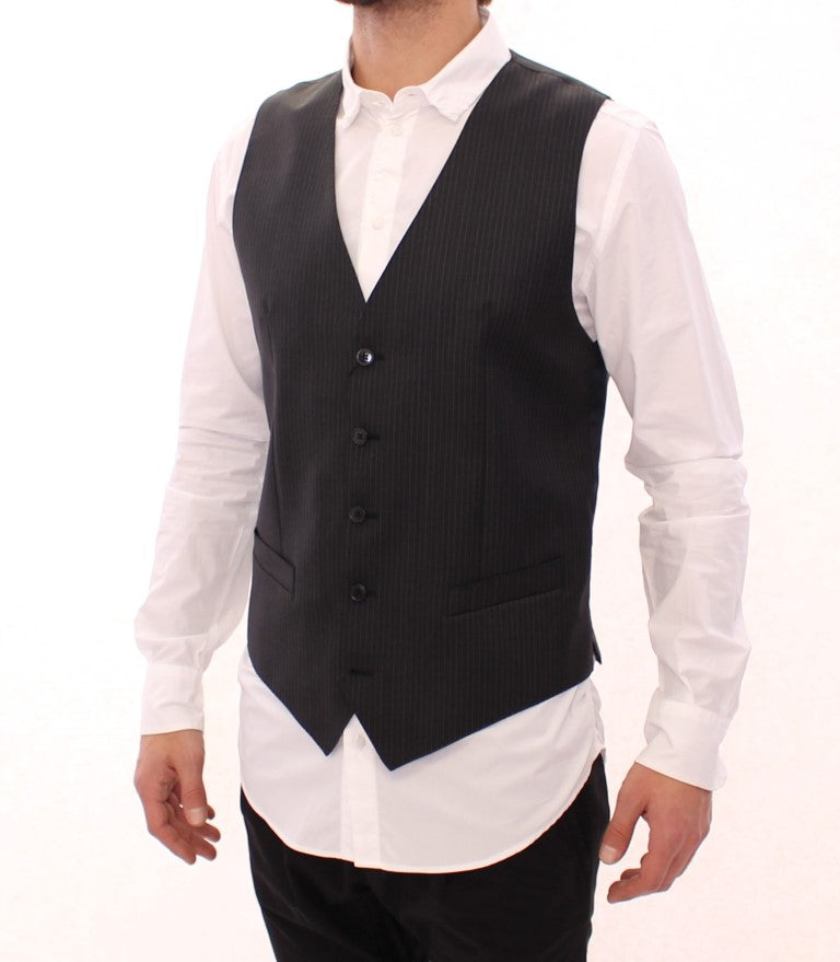 Dolce &amp; Gabbana Elegante grau gestreifte Weste