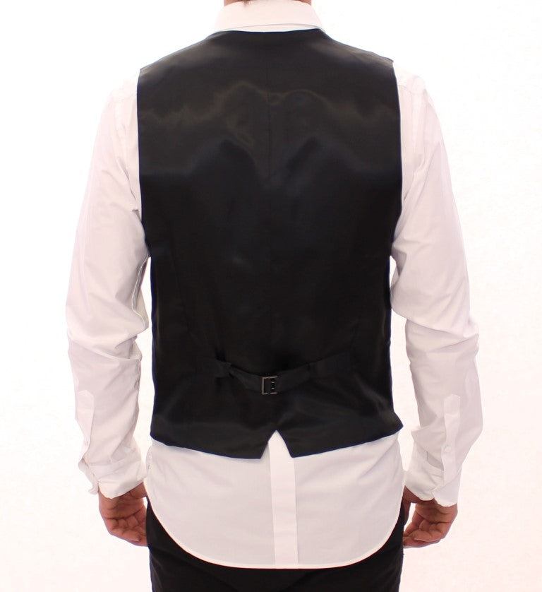 Dolce &amp; Gabbana Elegante grau gestreifte Weste