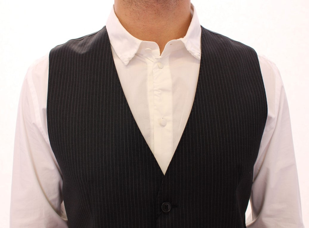 Dolce &amp; Gabbana Elegante grau gestreifte Weste