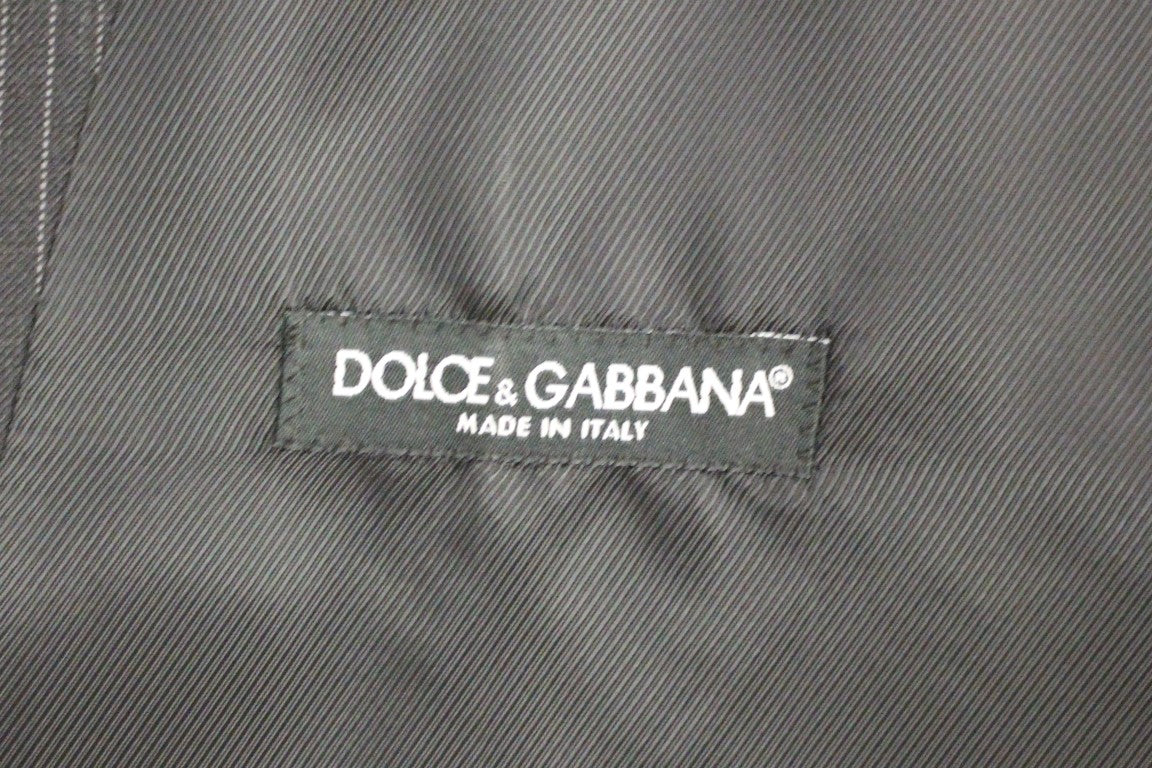 Dolce &amp; Gabbana Elegante grau gestreifte Weste