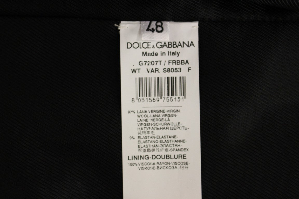 Dolce &amp; Gabbana Elegante schwarz gestreifte Wollweste