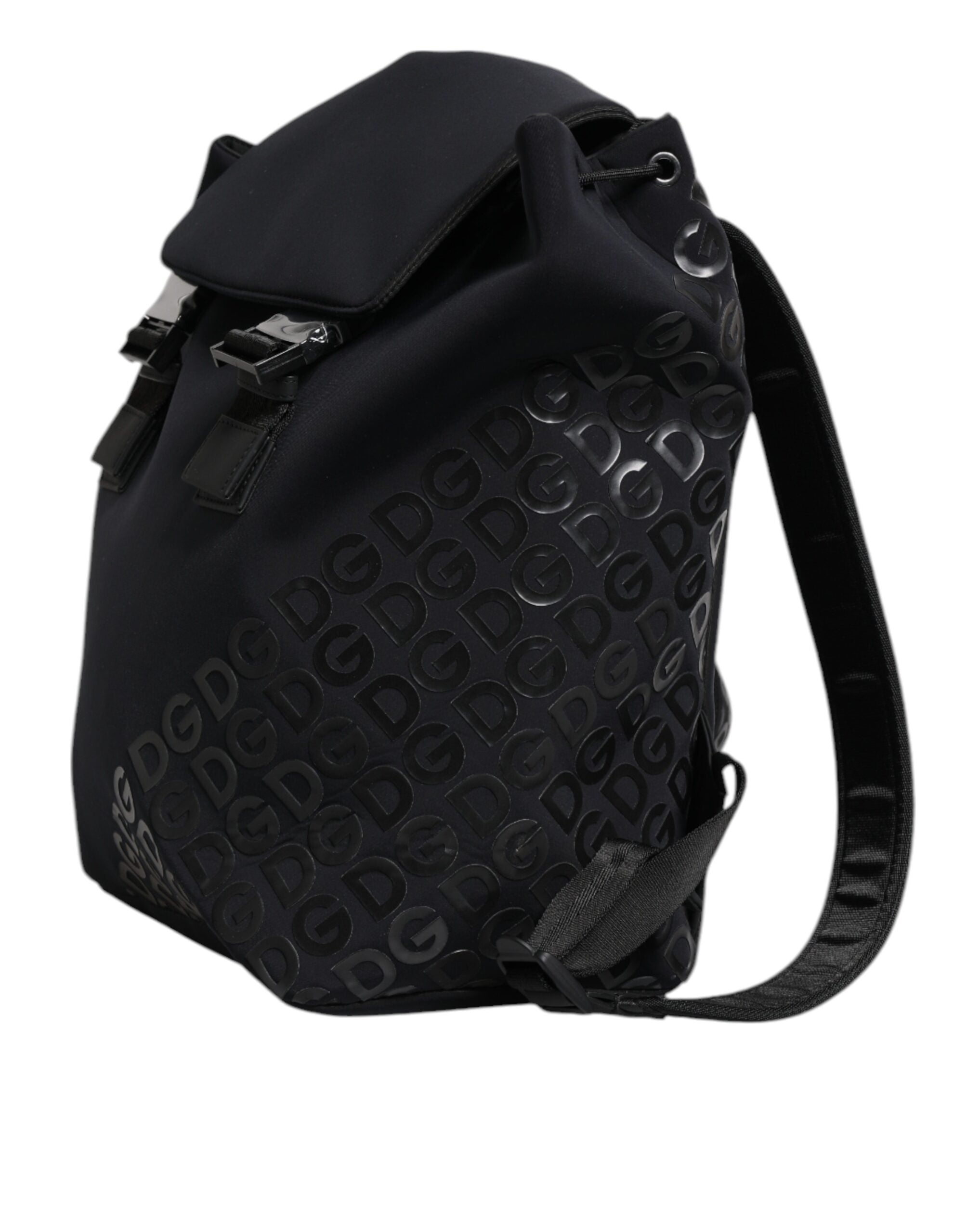 Dolce &amp; Gabbana – Schulrucksack aus Neopren und Nylon mit DG-Logo, Schwarz