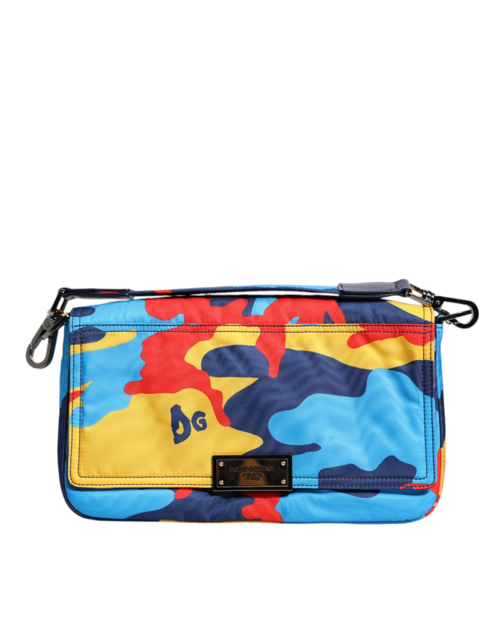 Dolce &amp; Gabbana – Mehrfarbige Umhängetasche aus Nylon mit Camouflage-Muster