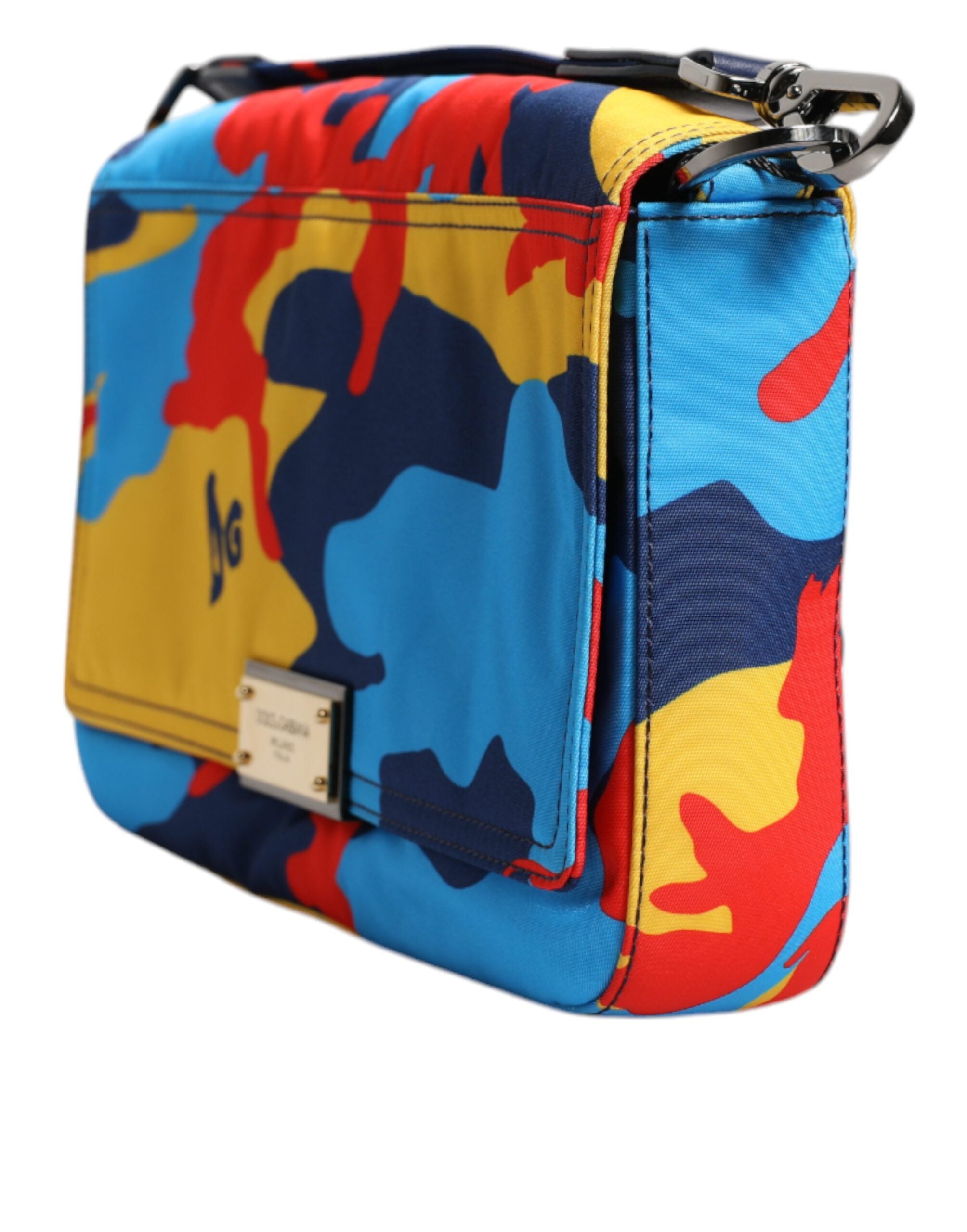Dolce &amp; Gabbana – Mehrfarbige Umhängetasche aus Nylon mit Camouflage-Muster