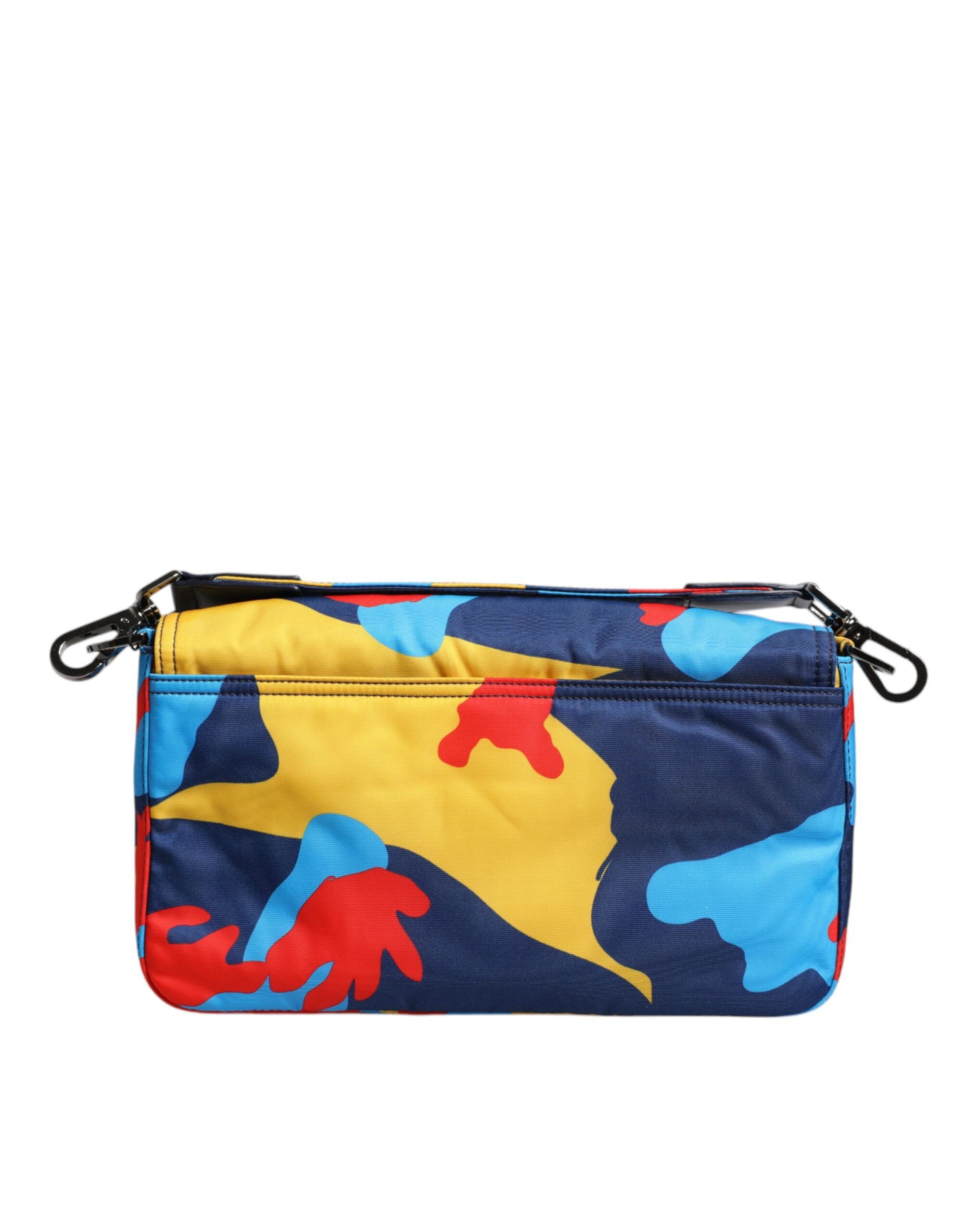 Dolce &amp; Gabbana – Mehrfarbige Umhängetasche aus Nylon mit Camouflage-Muster