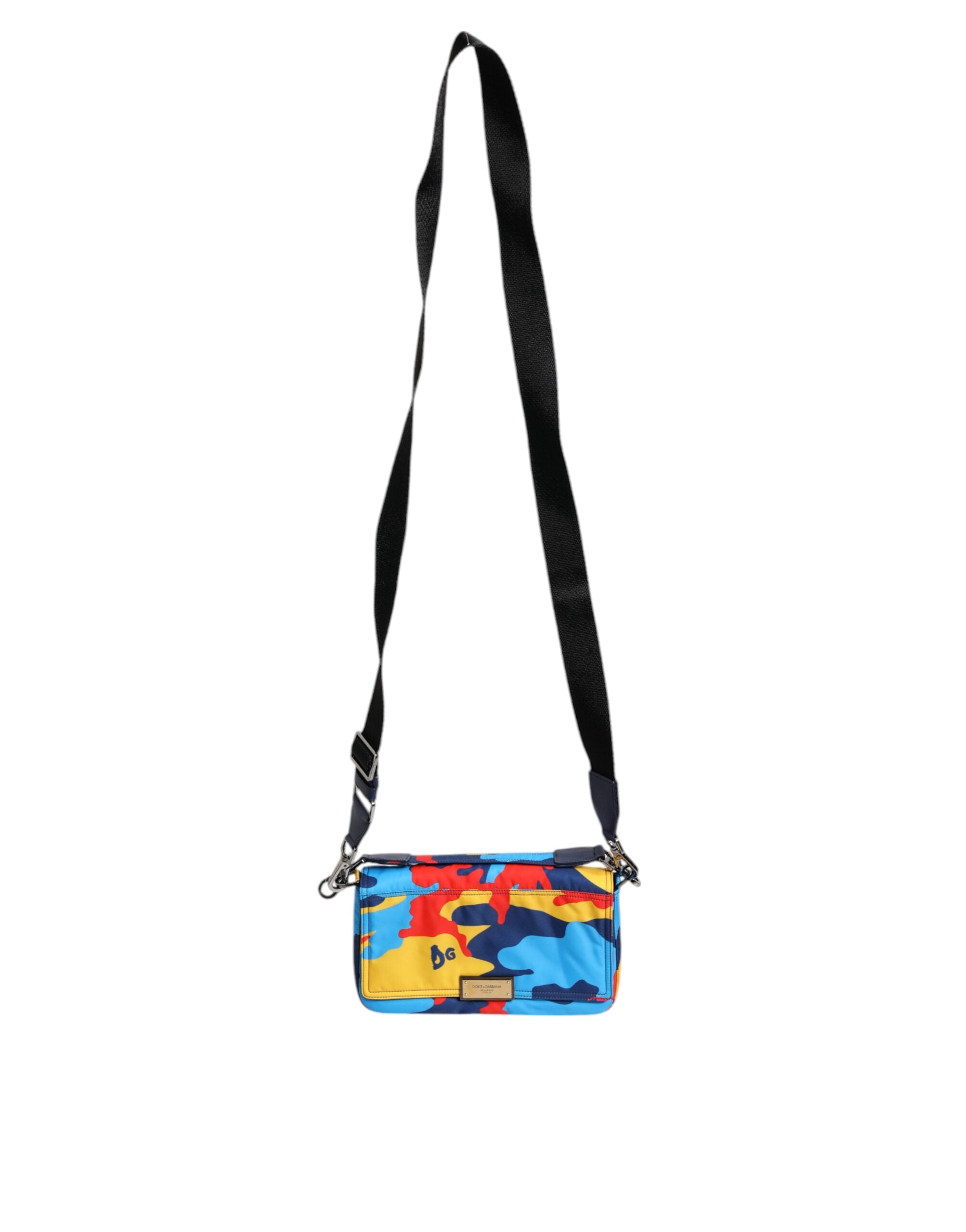 Dolce &amp; Gabbana – Mehrfarbige Umhängetasche aus Nylon mit Camouflage-Muster