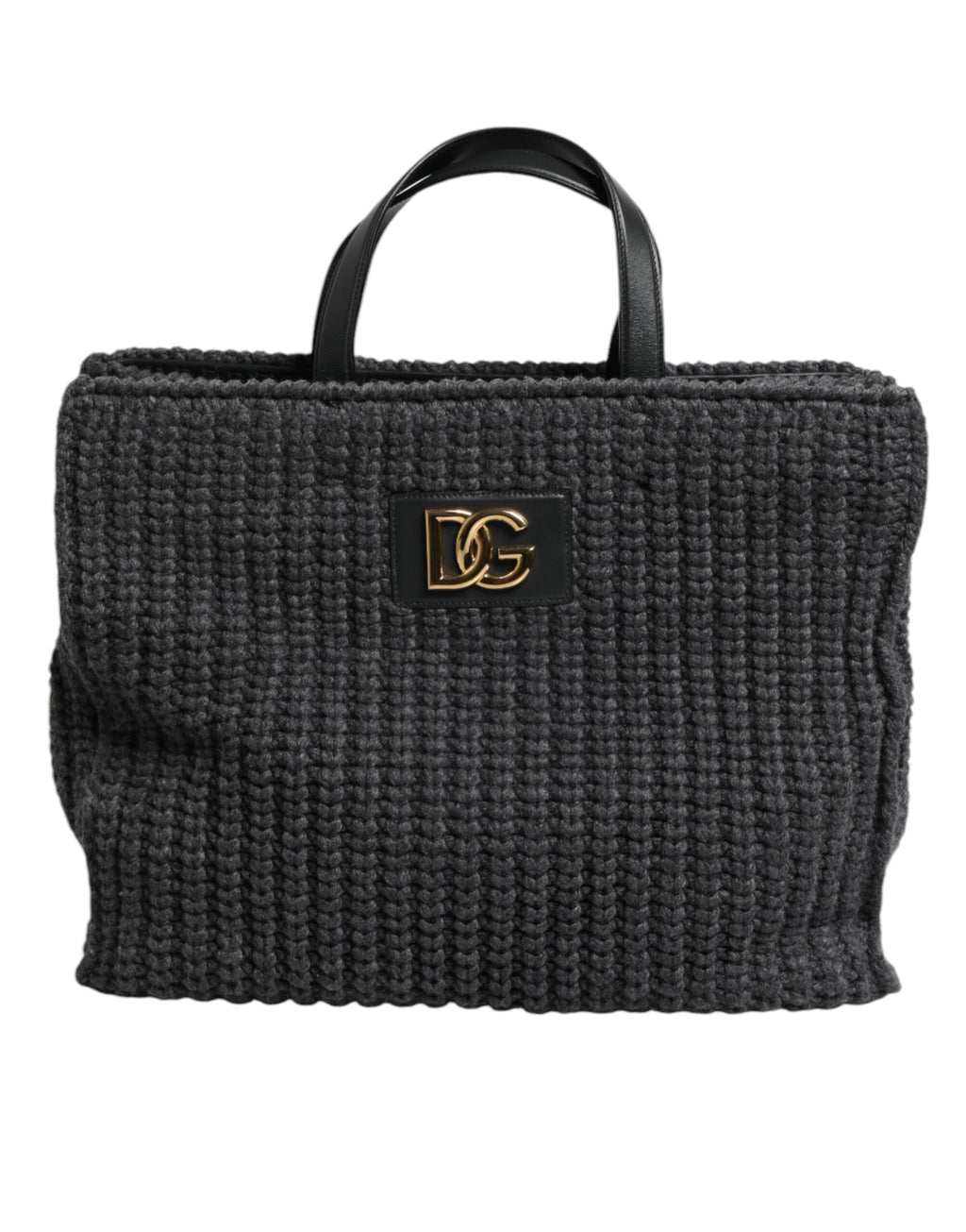 Dolce &amp; Gabbana – Große Shopper-Tasche mit DG-Logo in Schwarz mit Häkelmuster