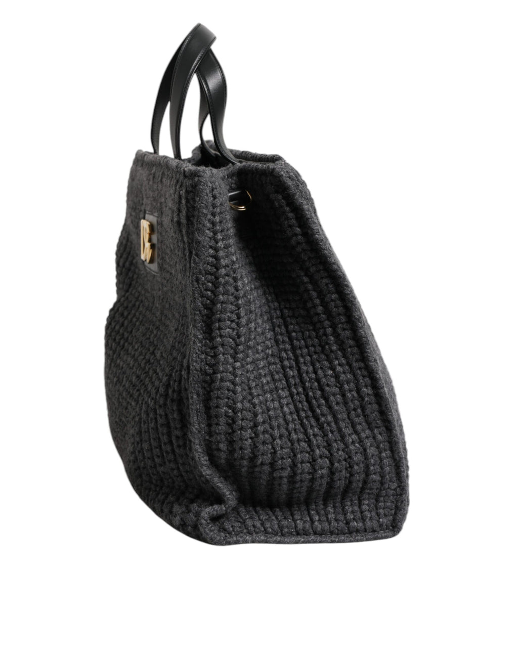 Dolce &amp; Gabbana – Große Shopper-Tasche mit DG-Logo in Schwarz mit Häkelmuster
