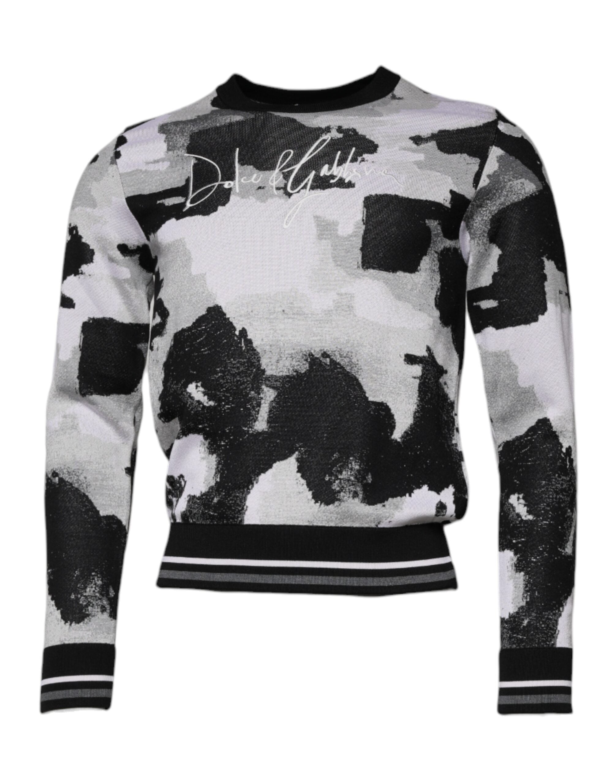Dolce &amp; Gabbana Mehrfarbiger Camouflage-Pullover mit Rundhalsausschnitt für Herren