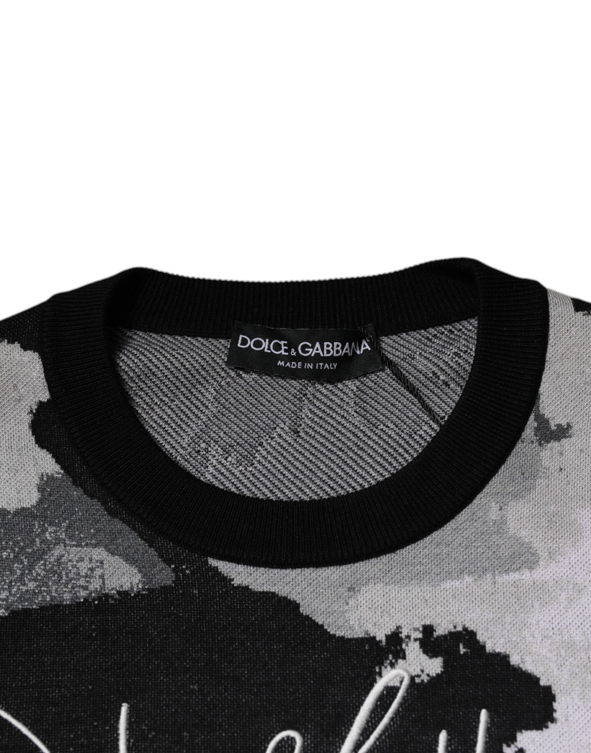 Dolce &amp; Gabbana Mehrfarbiger Camouflage-Pullover mit Rundhalsausschnitt für Herren
