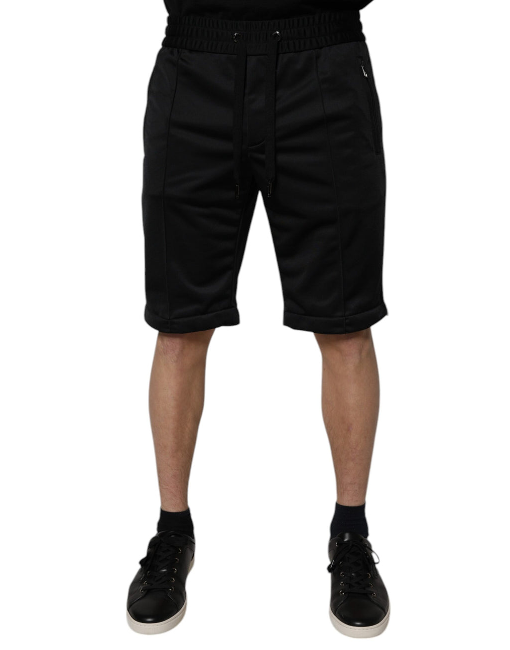 Dolce &amp; Gabbana Schwarze Bermudashorts aus Polyester mit mittlerer Taille für Herren