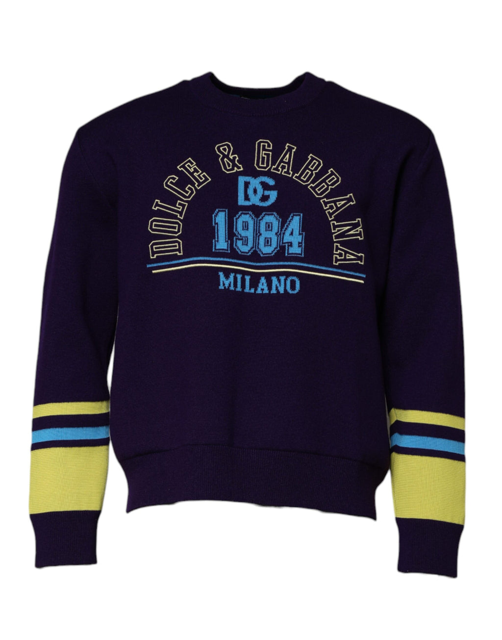 Dolce &amp; Gabbana Blaues 1984 Milano Sweatshirt mit Rundhalsausschnitt