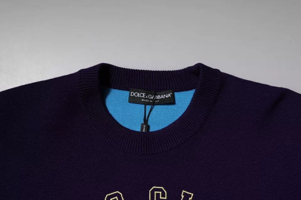 Dolce &amp; Gabbana Blaues 1984 Milano Sweatshirt mit Rundhalsausschnitt