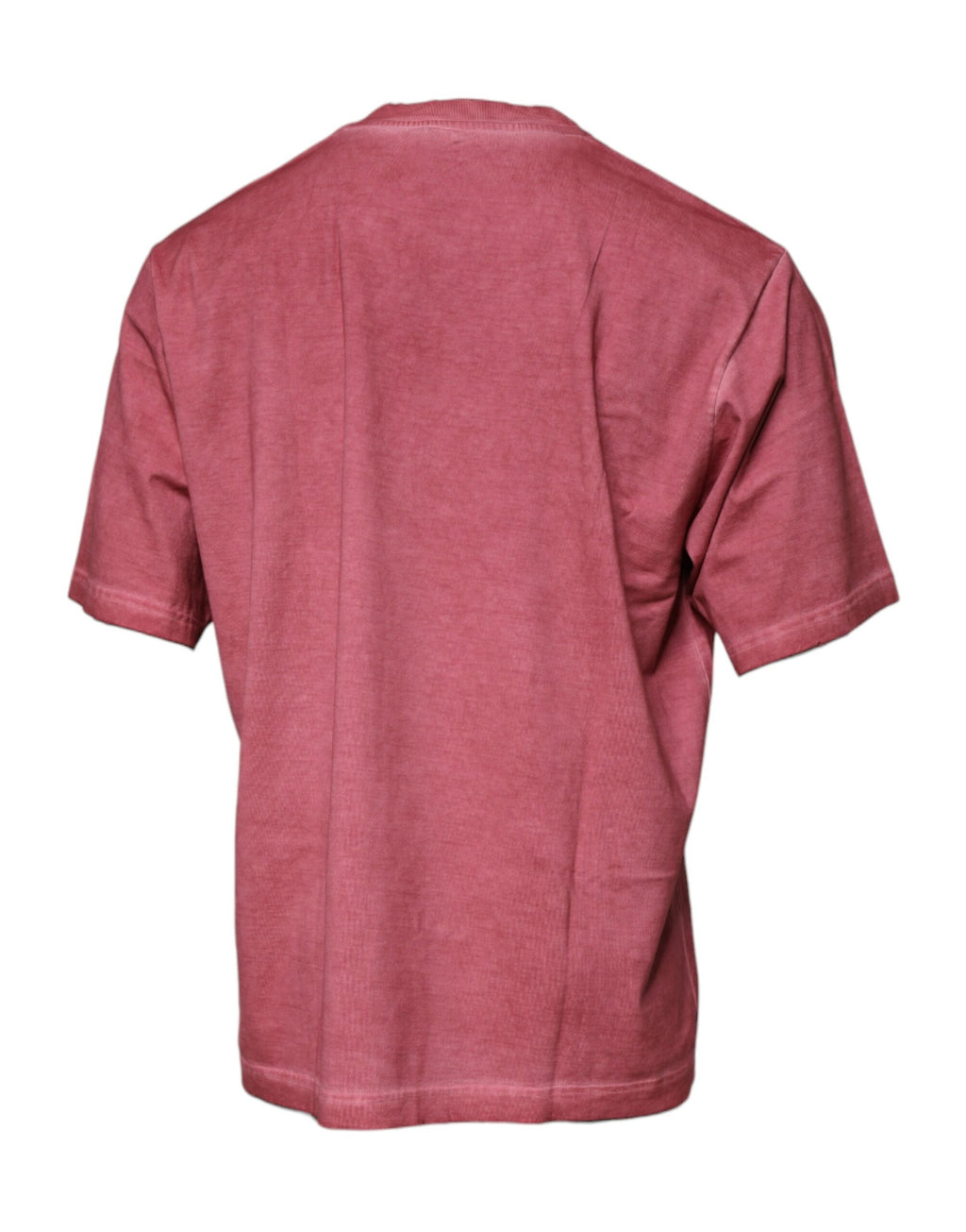 Dolce &amp; Gabbana – Rosa Baumwoll-T-Shirt mit Rundhalsausschnitt und Logo-Print
