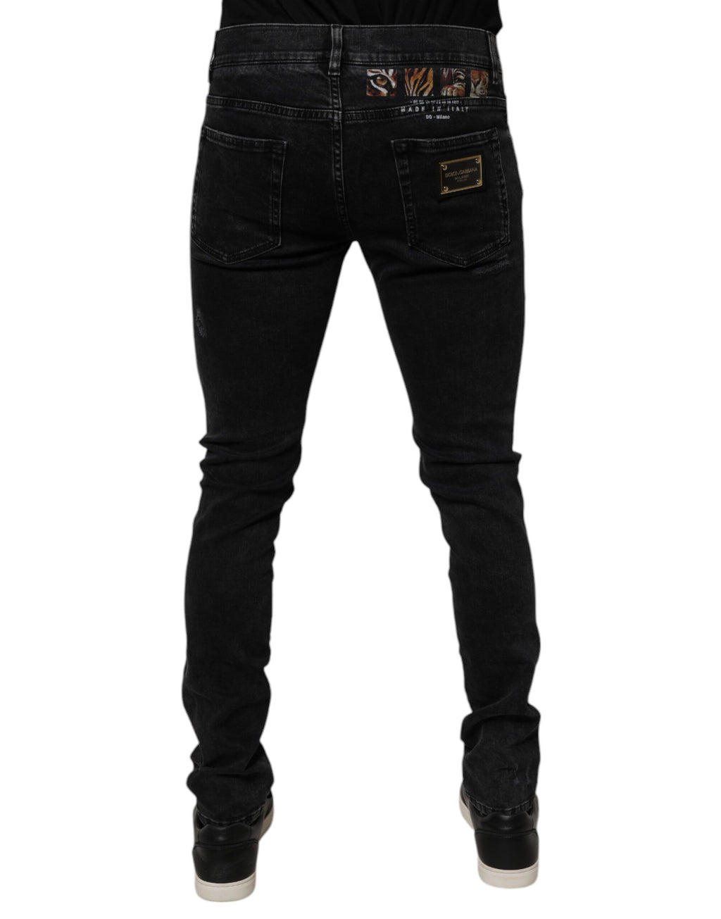Dolce &amp; Gabbana Schwarze Skinny Jeans aus zerfetzter Baumwolle für Herren