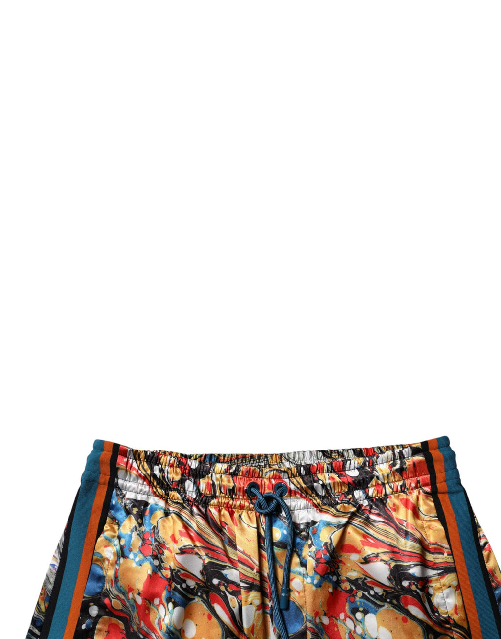 Dolce &amp; Gabbana Mehrfarbige Marmor-Satin-Trainingshose für Herren
