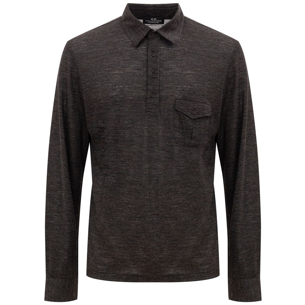 Corneliani Poloshirt aus grauer Wolle