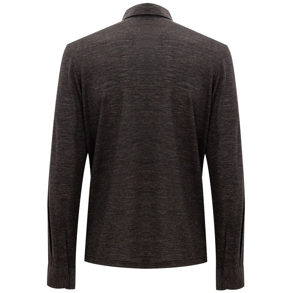 Corneliani Poloshirt aus grauer Wolle