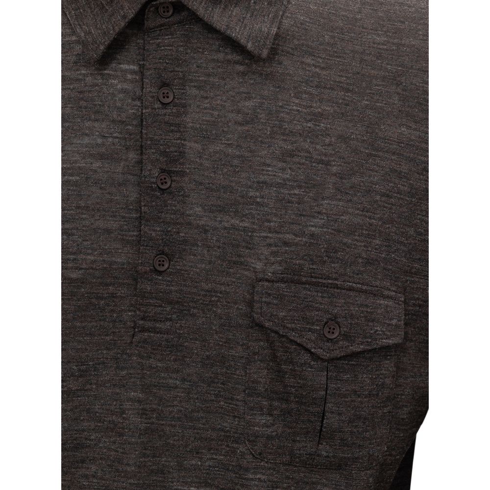 Corneliani Poloshirt aus grauer Wolle