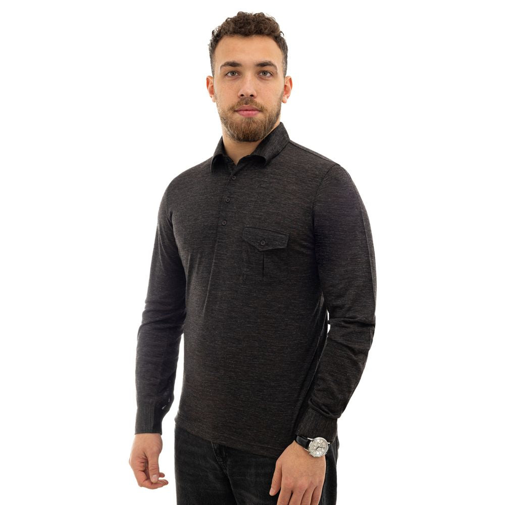 Corneliani Poloshirt aus grauer Wolle