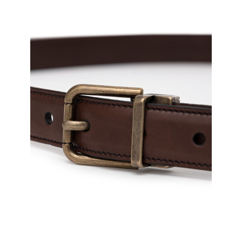 Dolce &amp; Gabbana Brauner Kalbsledergürtel