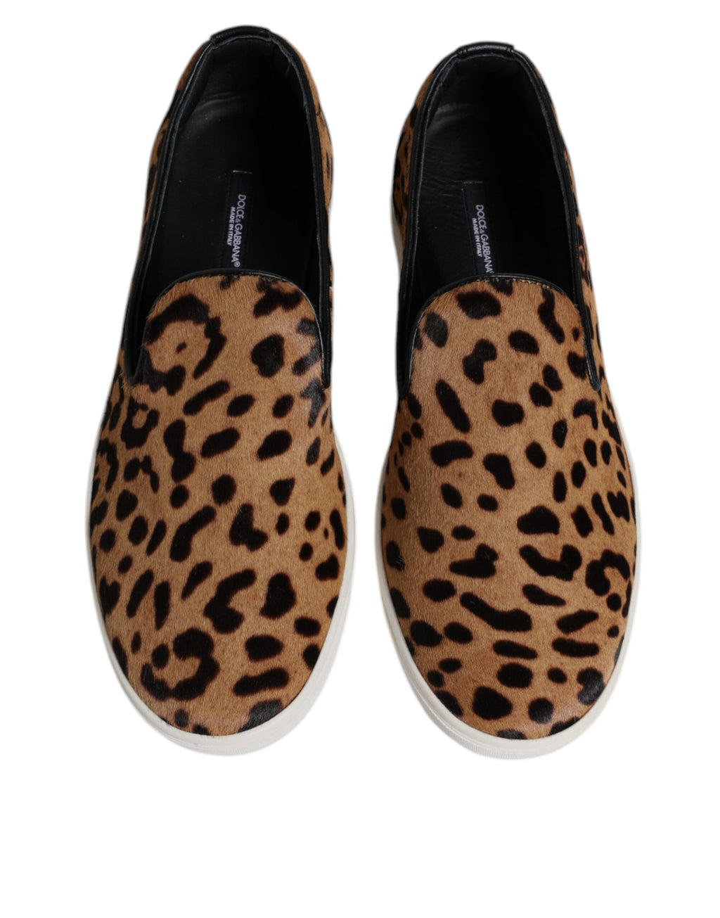 Dolce &amp; Gabbana – Sneakers aus Kalbsleder mit Leopardenmuster in Braun