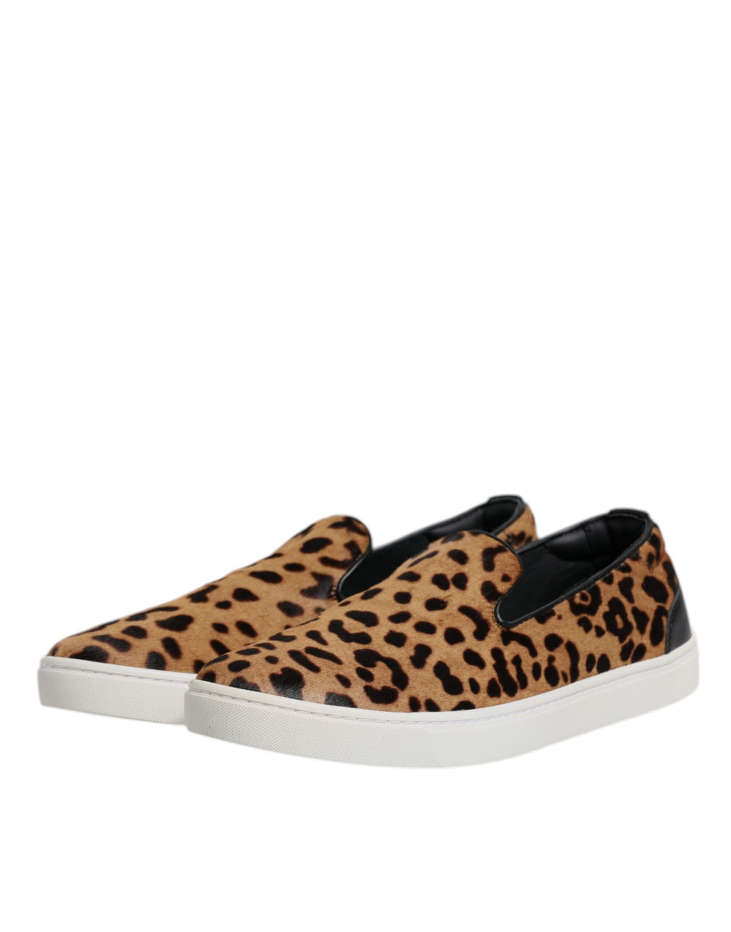Dolce &amp; Gabbana – Sneakers aus Kalbsleder mit Leopardenmuster in Braun