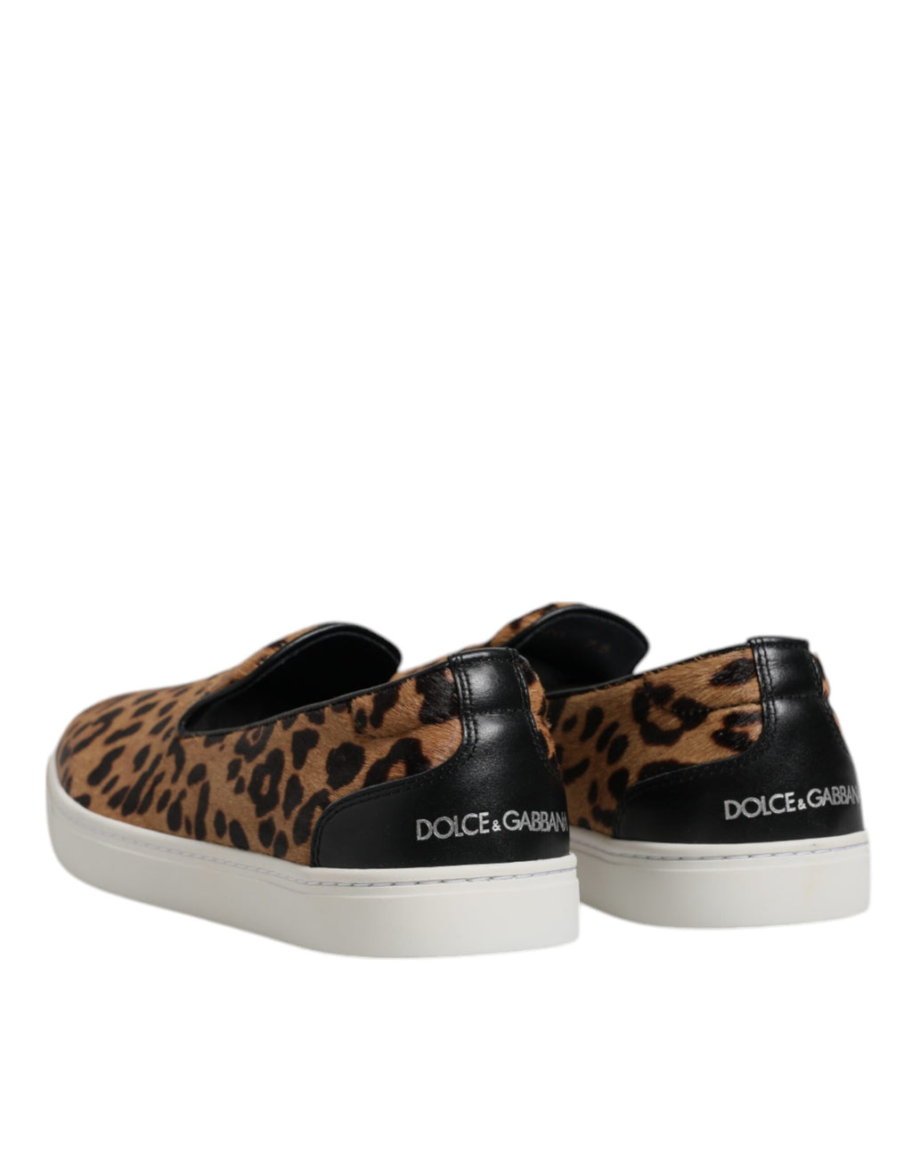 Dolce &amp; Gabbana – Sneakers aus Kalbsleder mit Leopardenmuster in Braun