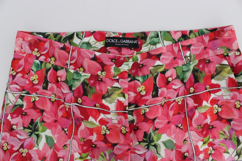 Dolce &amp; Gabbana Caprihose aus Seide mit mehrfarbigem Blumenmuster