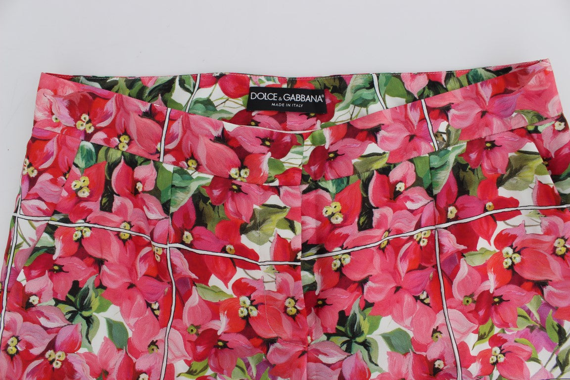 Dolce &amp; Gabbana Caprihose aus Seide mit mehrfarbigem Blumenmuster