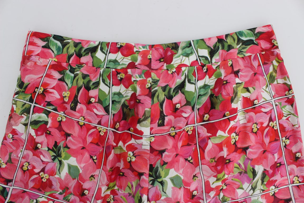Dolce &amp; Gabbana Caprihose aus Seide mit mehrfarbigem Blumenmuster