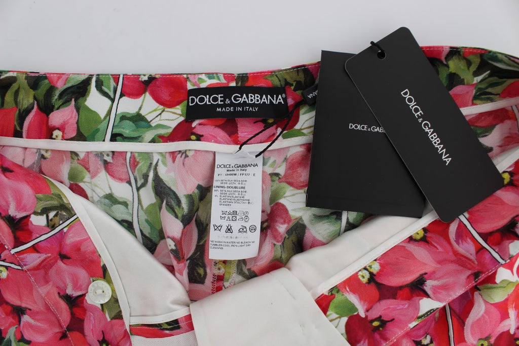 Dolce &amp; Gabbana Caprihose aus Seide mit mehrfarbigem Blumenmuster