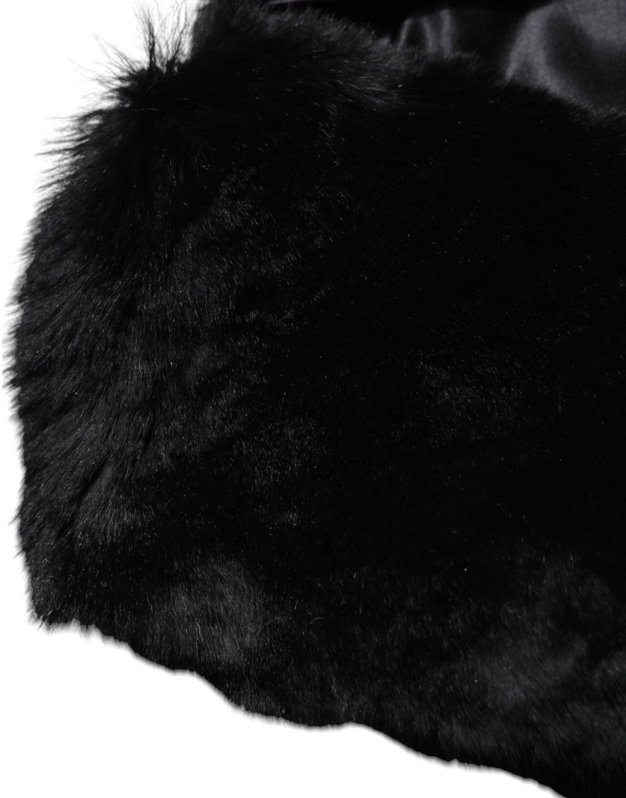 Dolce &amp; Gabbana Damen-Halswickelschal mit schwarzem Lammfellkragen