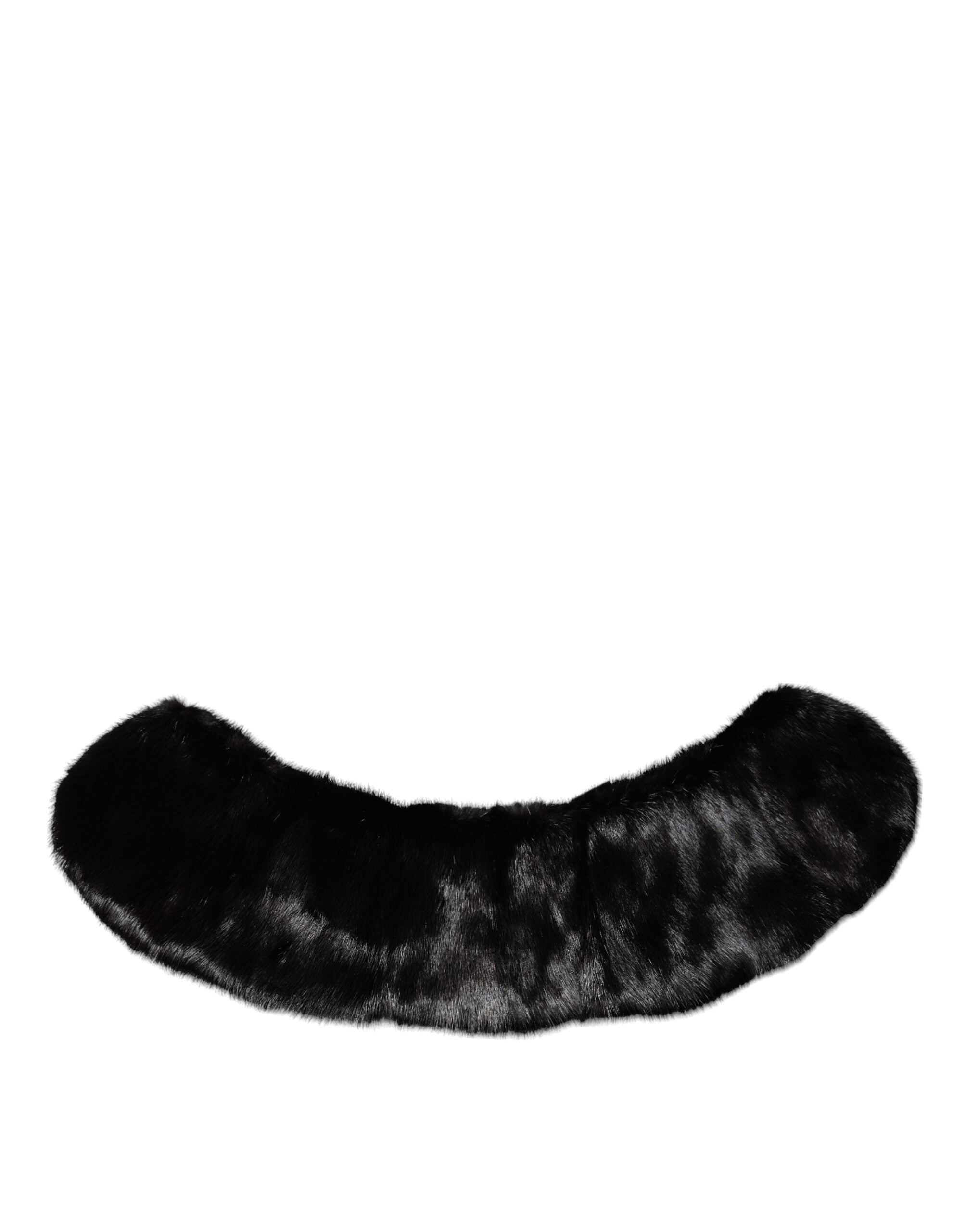 Dolce &amp; Gabbana Schwarzer Pelzschal Halswickelkragenschal