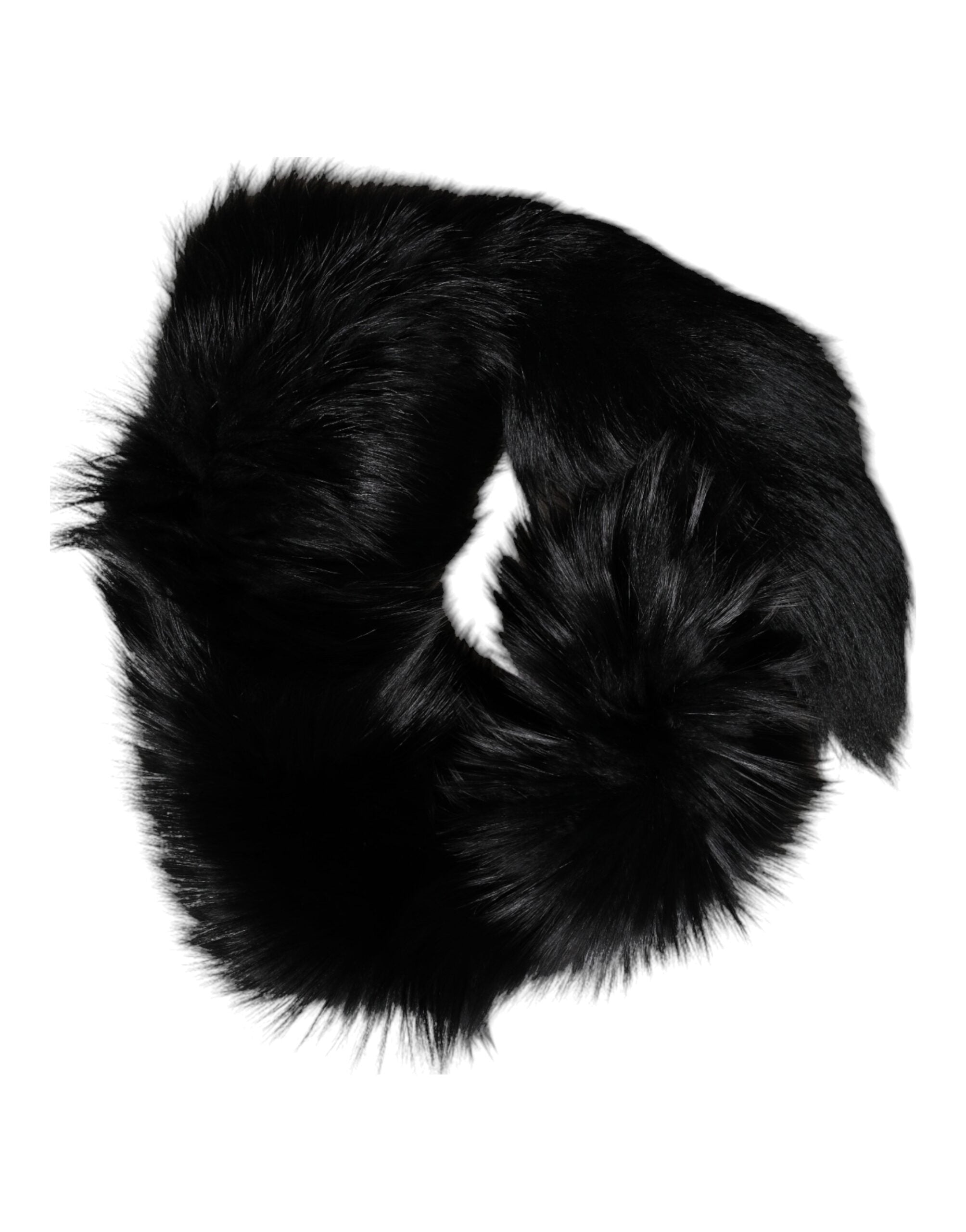 Dolce &amp; Gabbana – Halstuch, wärmer, Winterschal aus schwarzem Fuchspelz