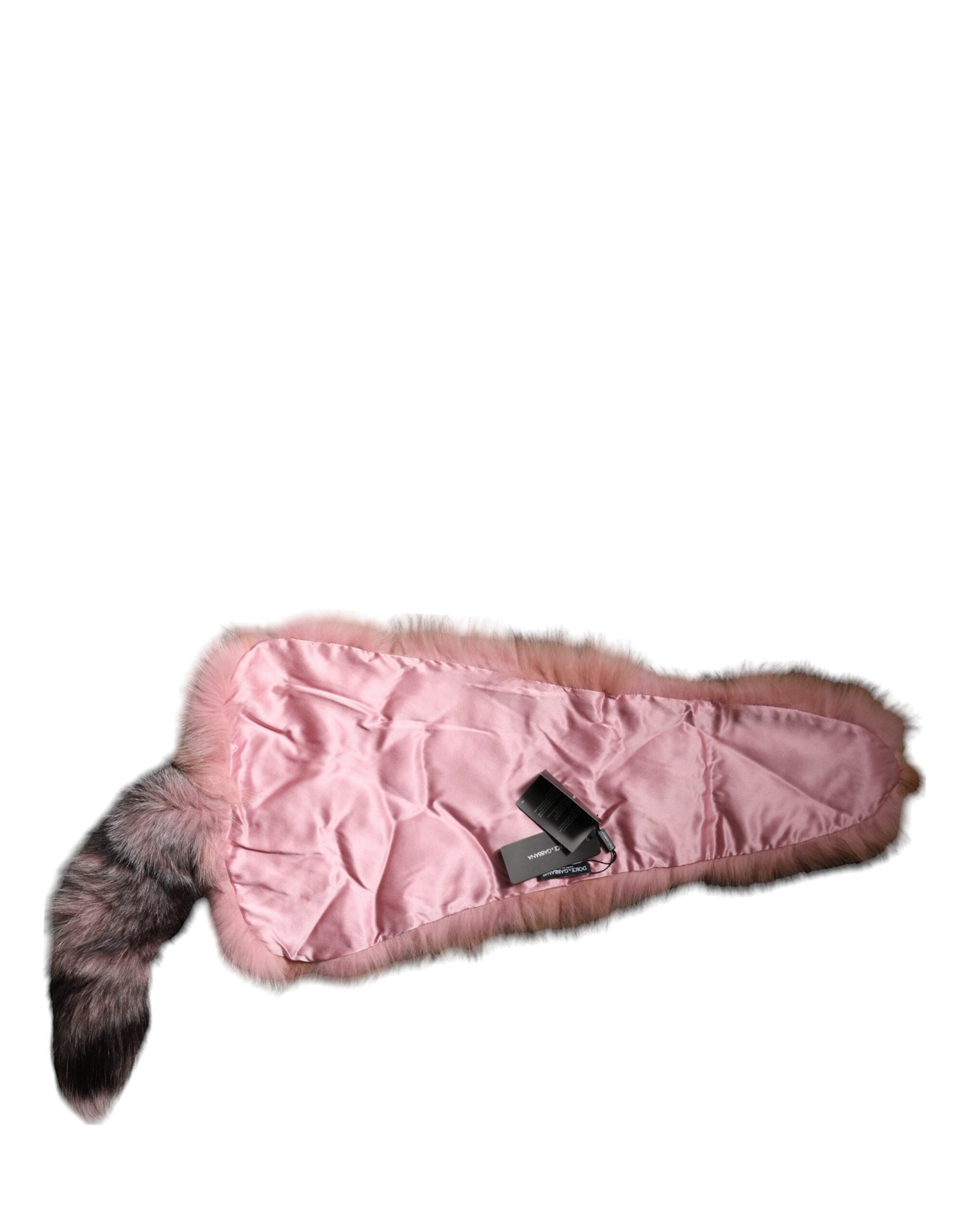 Dolce &amp; Gabbana Pink Frost Fuchspelz Halswärmer Winterschal