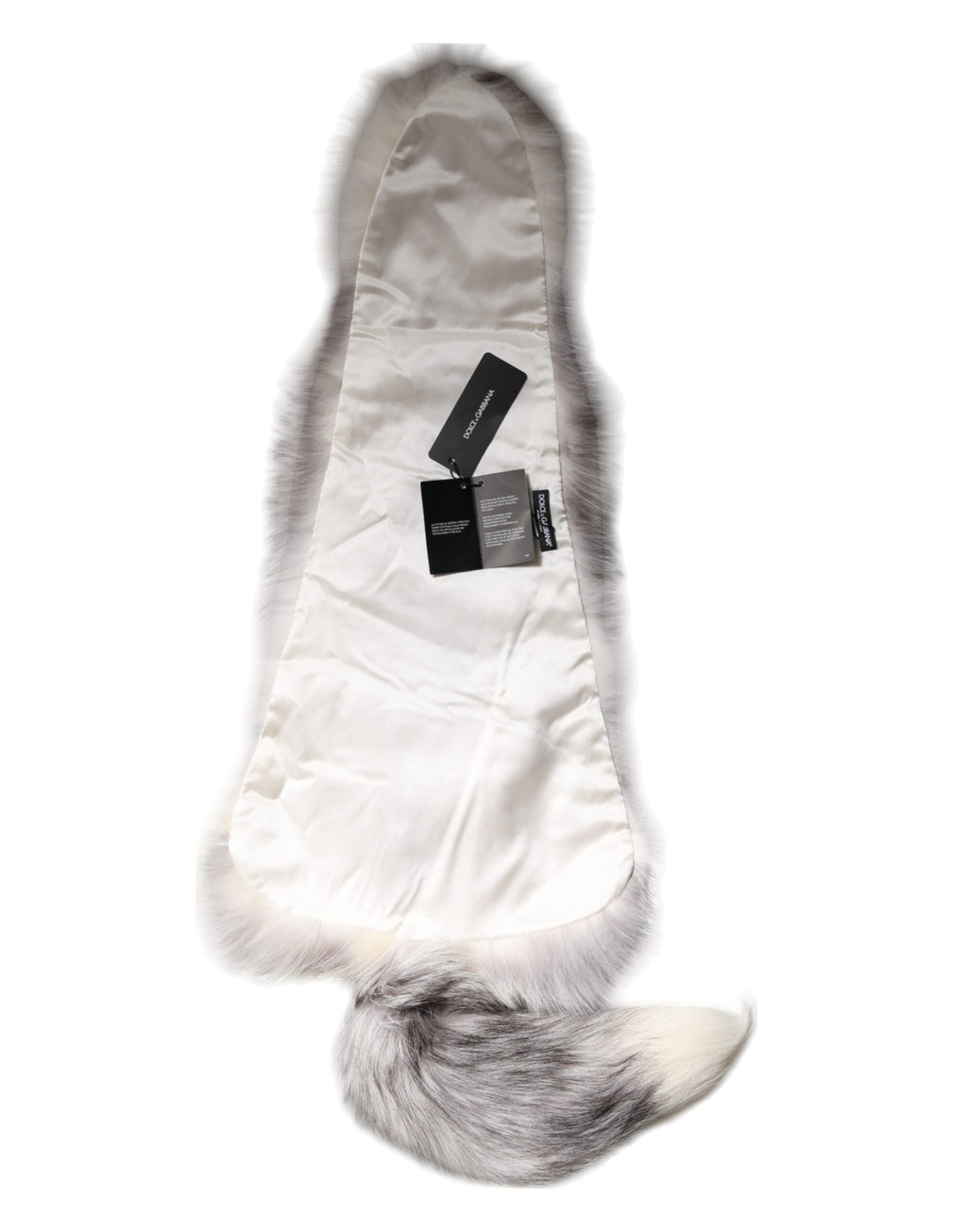 Dolce &amp; Gabbana – Halstuch, wärmer, Winterschal aus weißem Fuchspelz