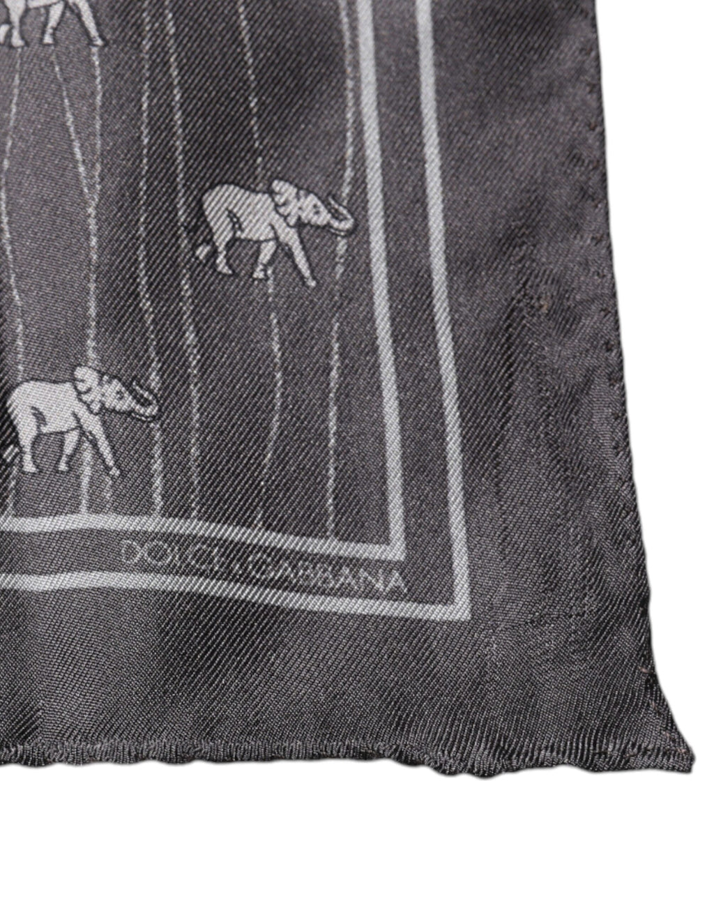 Dolce &amp; Gabbana Brauner Elefanten-Fantasie-Taschentuchschal