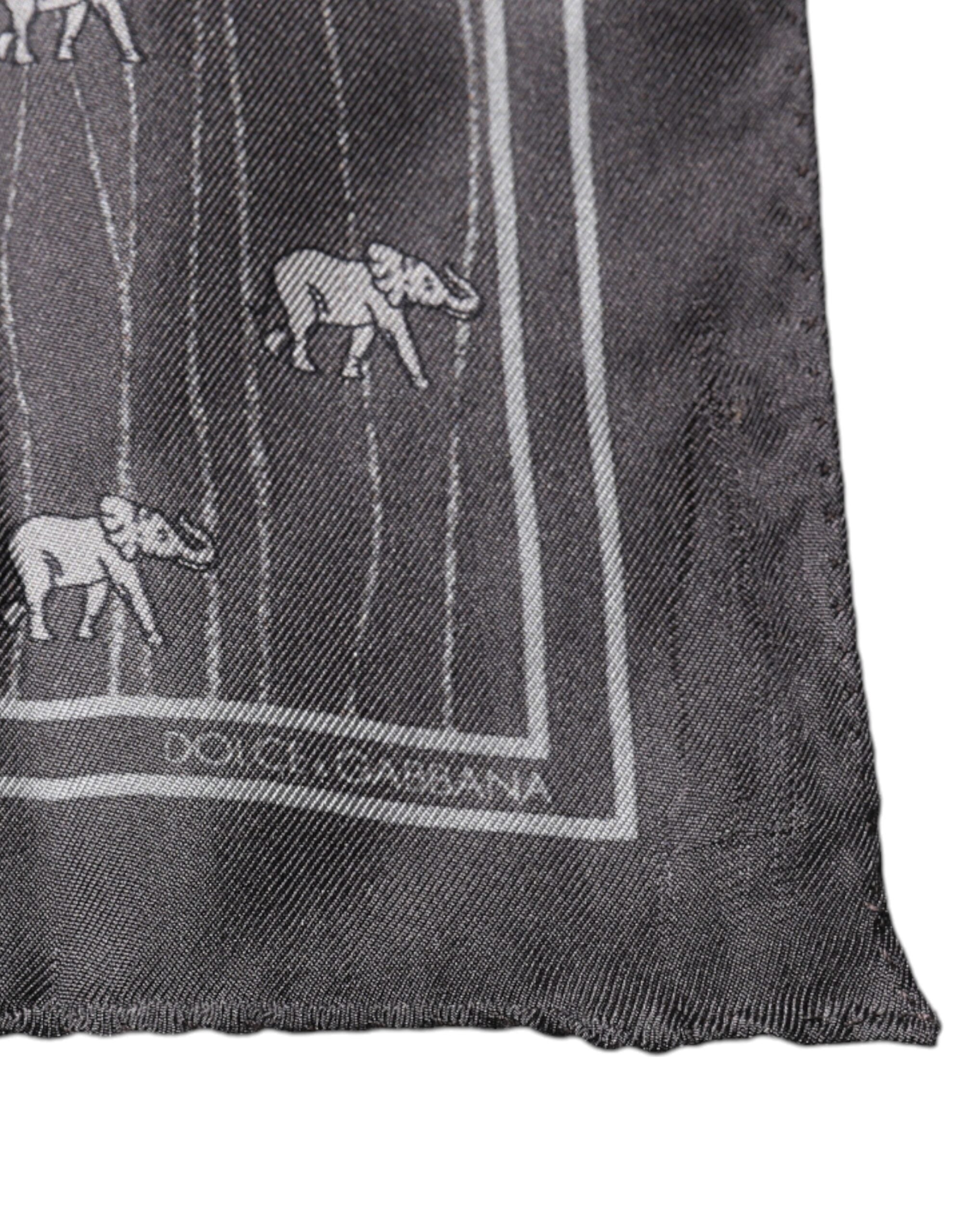 Dolce &amp; Gabbana Brauner Elefanten-Fantasie-Taschentuchschal